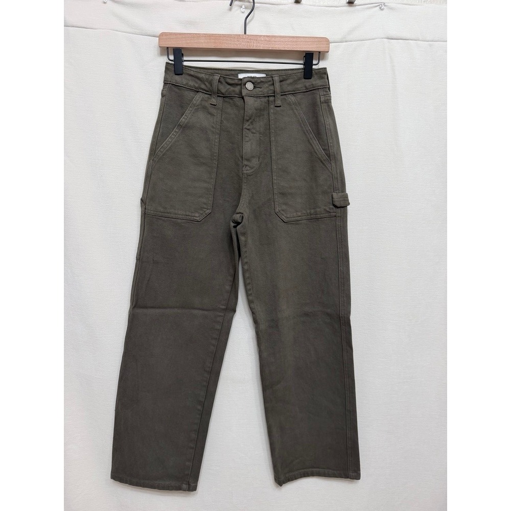 JBD Just Black Denim Rue Carpenter Pants Womens 25 Dark Olive Green Utility